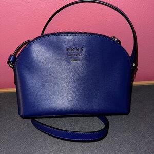 DKNY Madison Dome Crossbody Blue Leather Bag